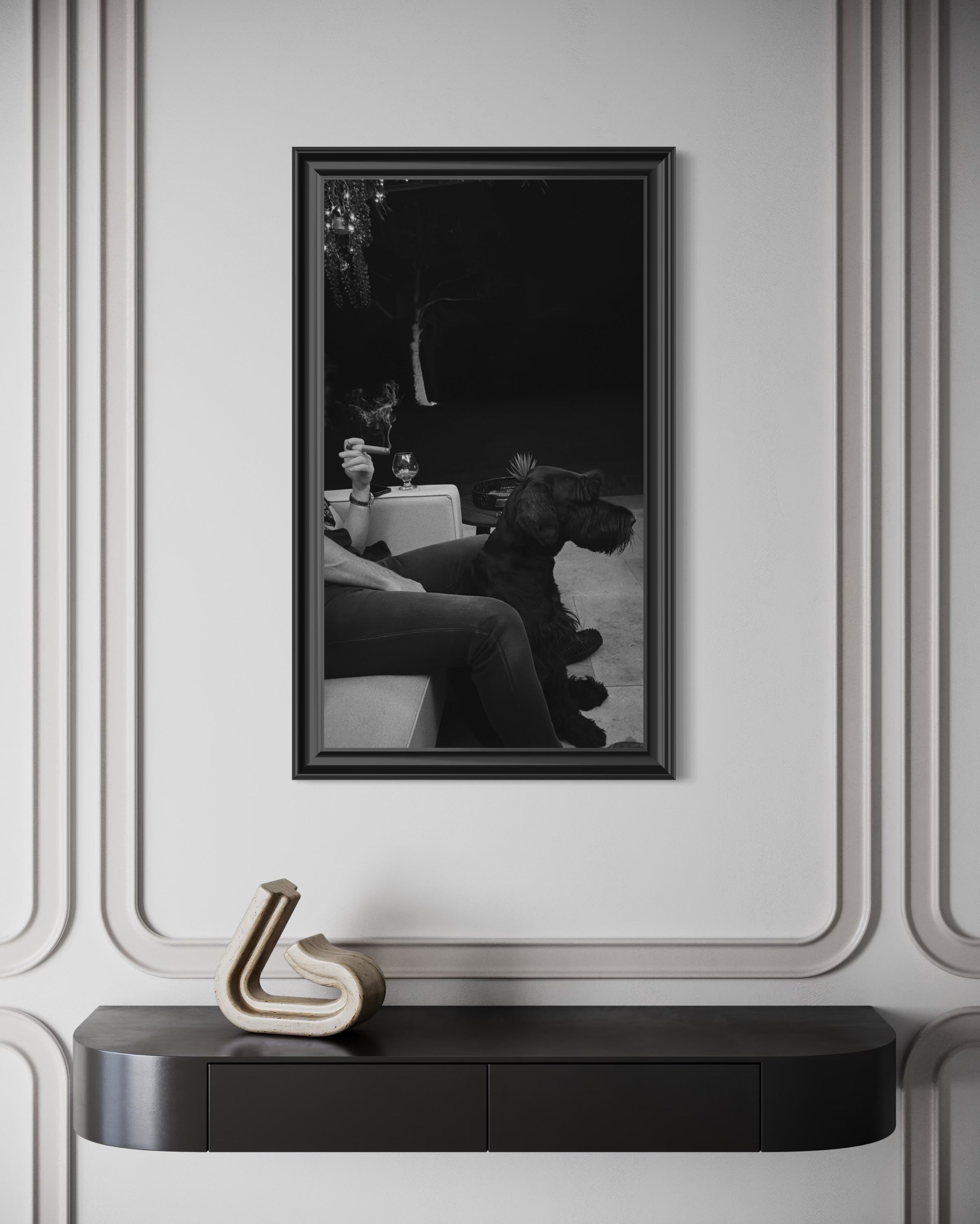 A man & his dog print