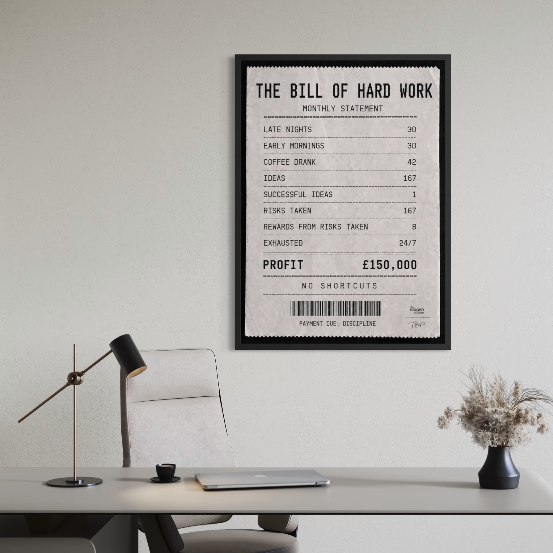 The bill of hard work print