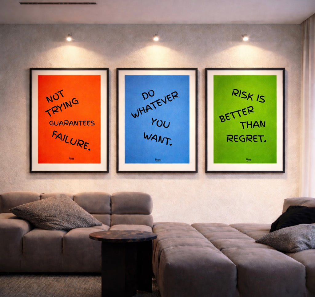 Blue motivation print