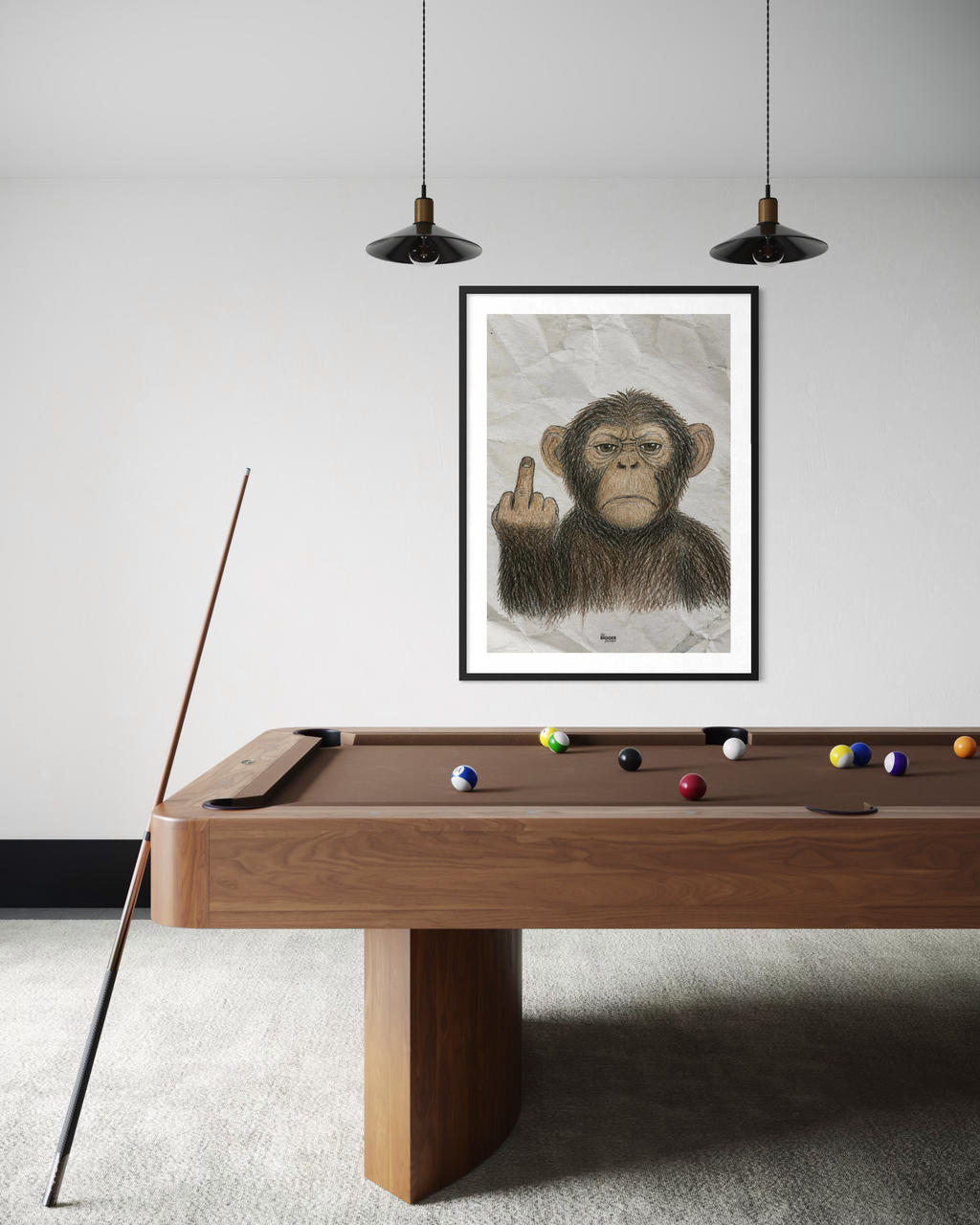 Middle finger monkey print